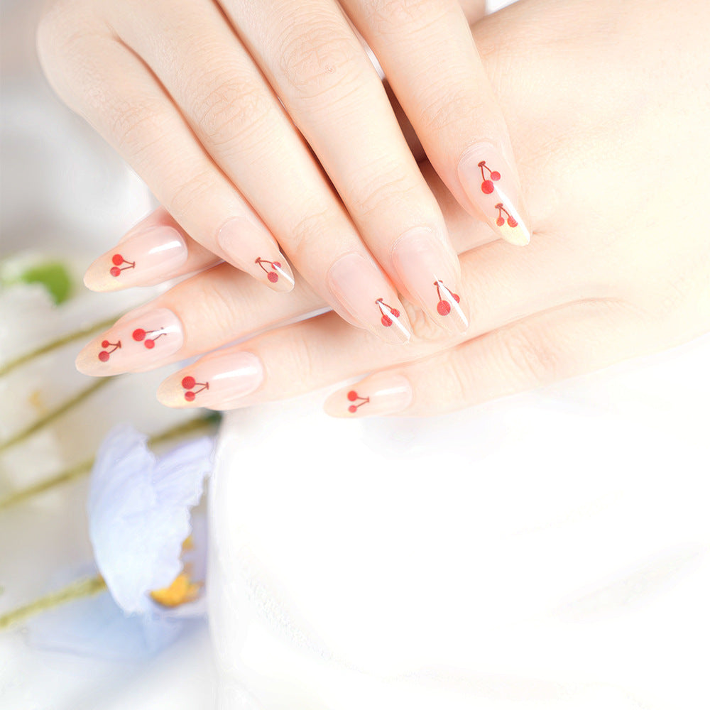Künstlerisches Kirschblüten Press-On Nagelset Brehn