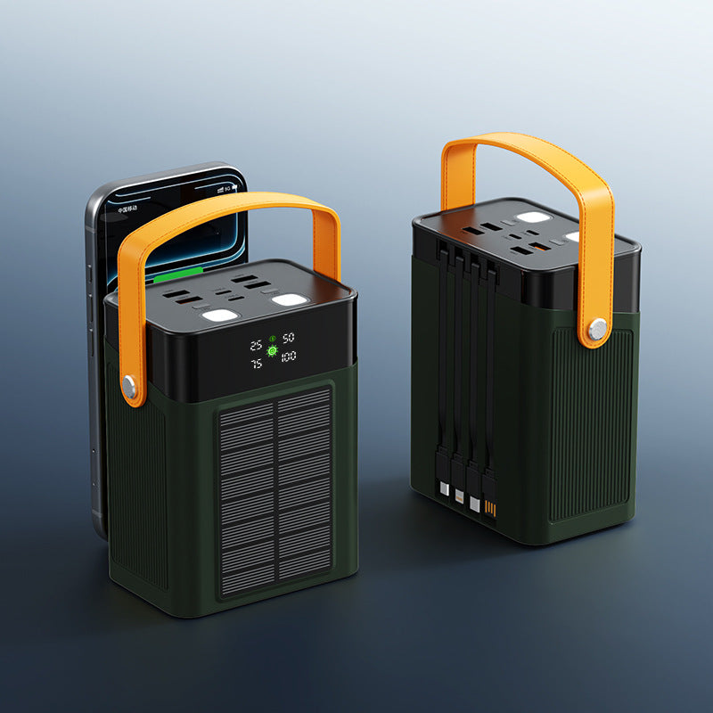 Tragbare Solar-Powerbank mit Integriertem Kabelmanagement und Digitalem Display Brehn