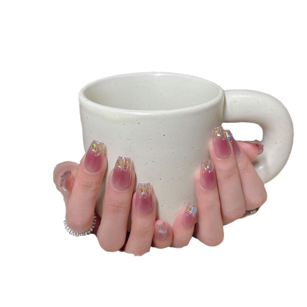 Glitzernde Ombré Press-On Nail Tips Brehn