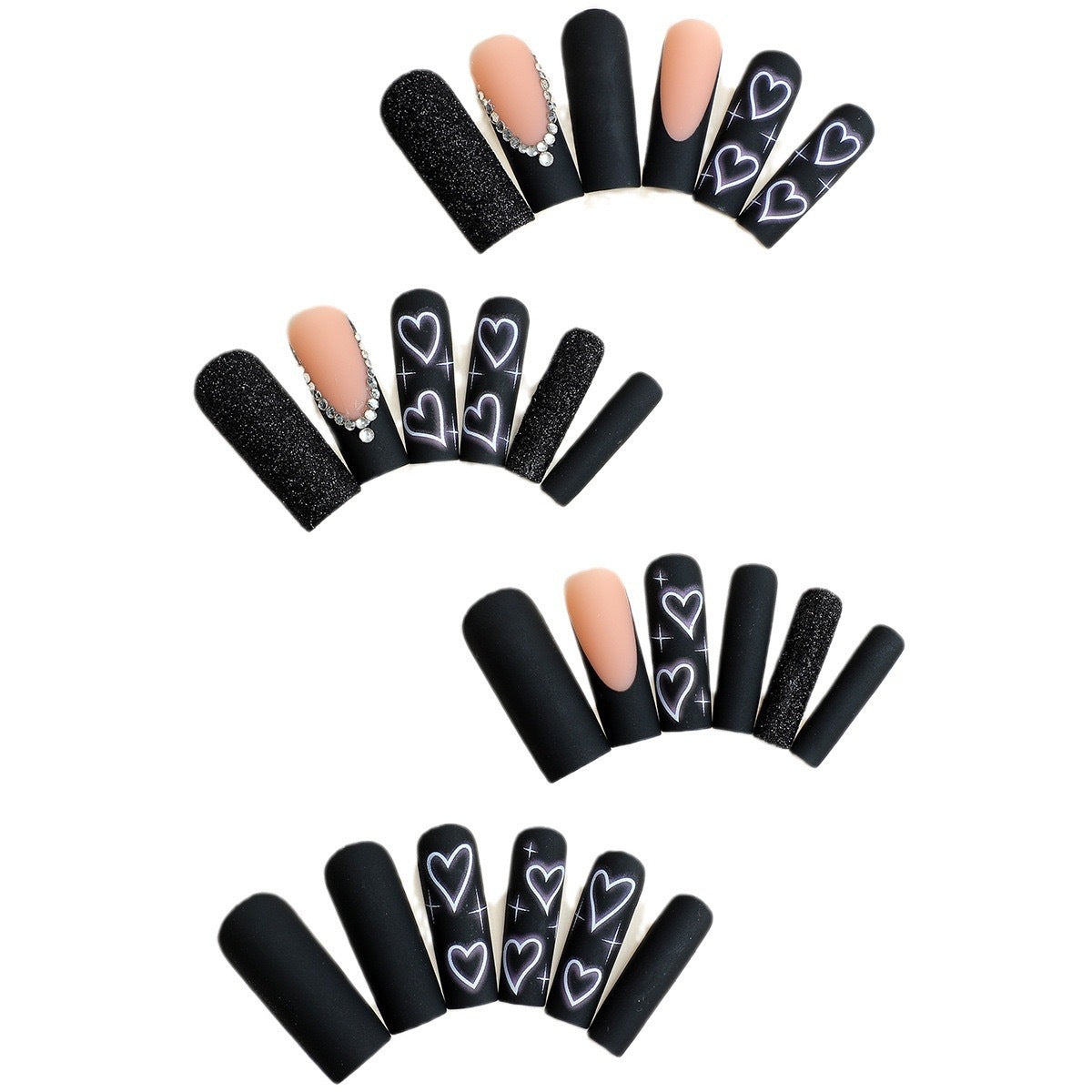 Künstlerische Herz-Themen Nagelverzierungen Brehn