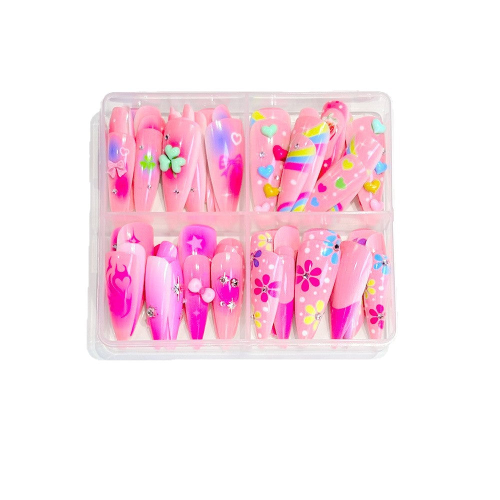 Verspieltes thematisches Press-On-Nagelset Brehn