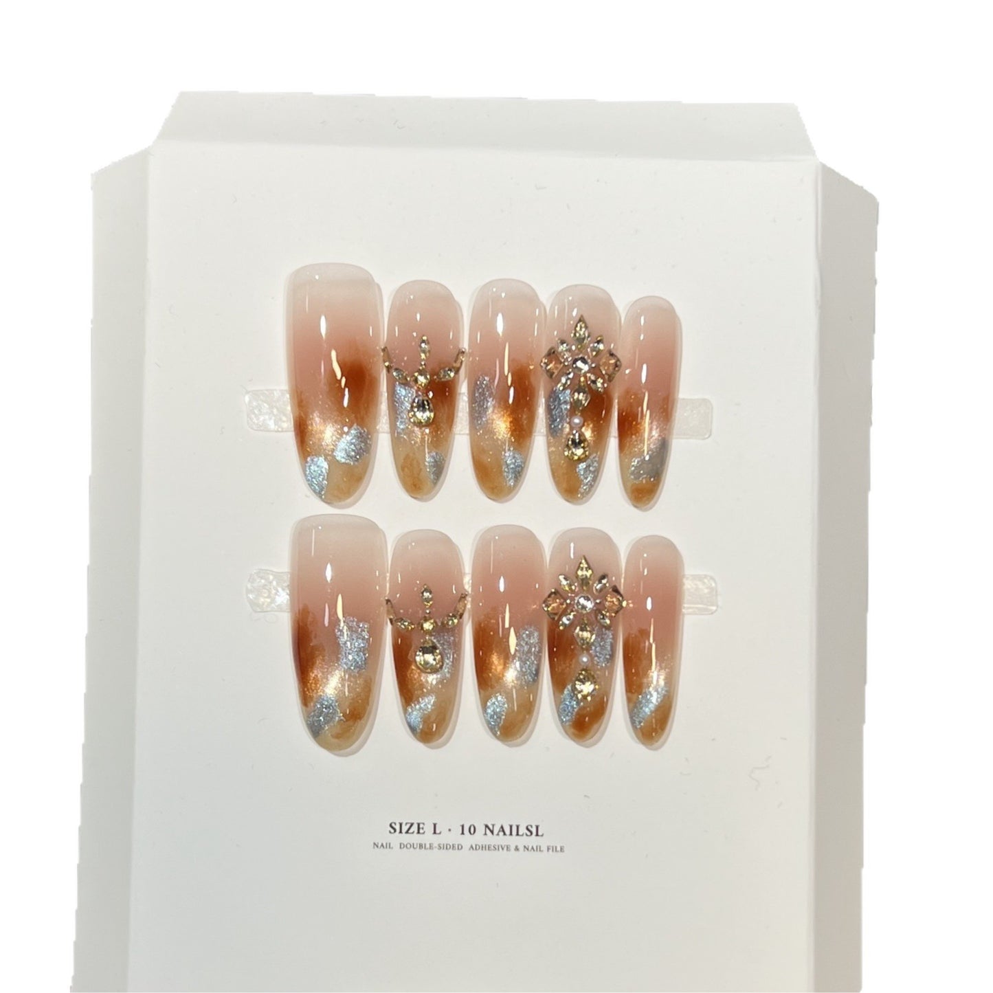 Dekorative Stiletto Press-On-Nagelset mit Blumenmustern Brehn