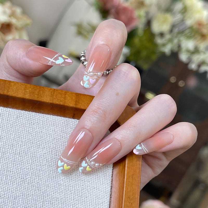 Herz-Themen Press-On Nagelset mit dekorativem Akzent Brehn