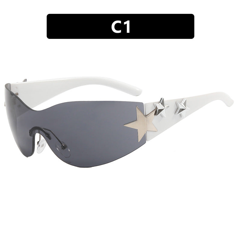 Damen trendige Sonnenbrille mit einzigartigem Sternen-Design Brehn