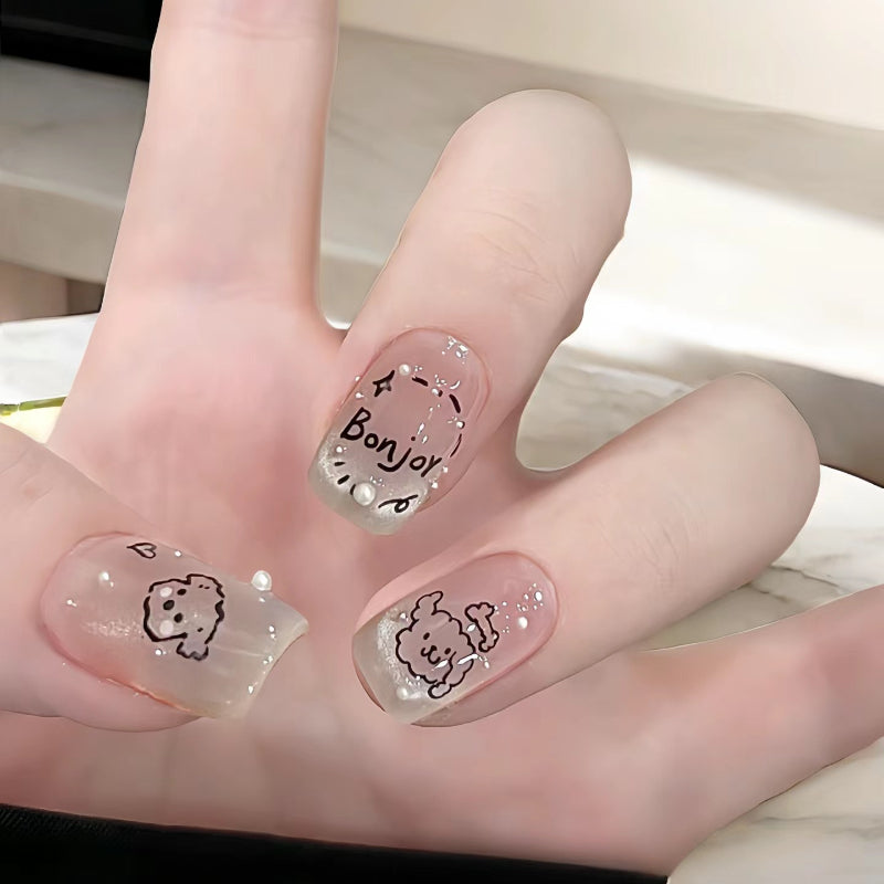 Verspielt Cartoon-Themen Press-On Nagelset Brehn