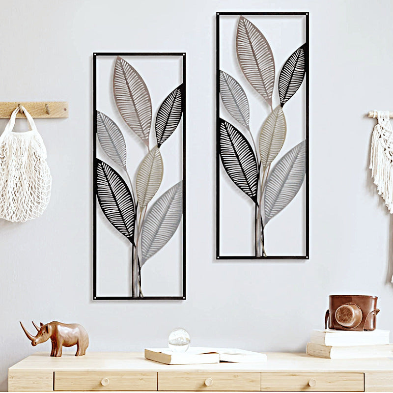 Elegante blattinspirierte Metall-Wandkunst Brehn