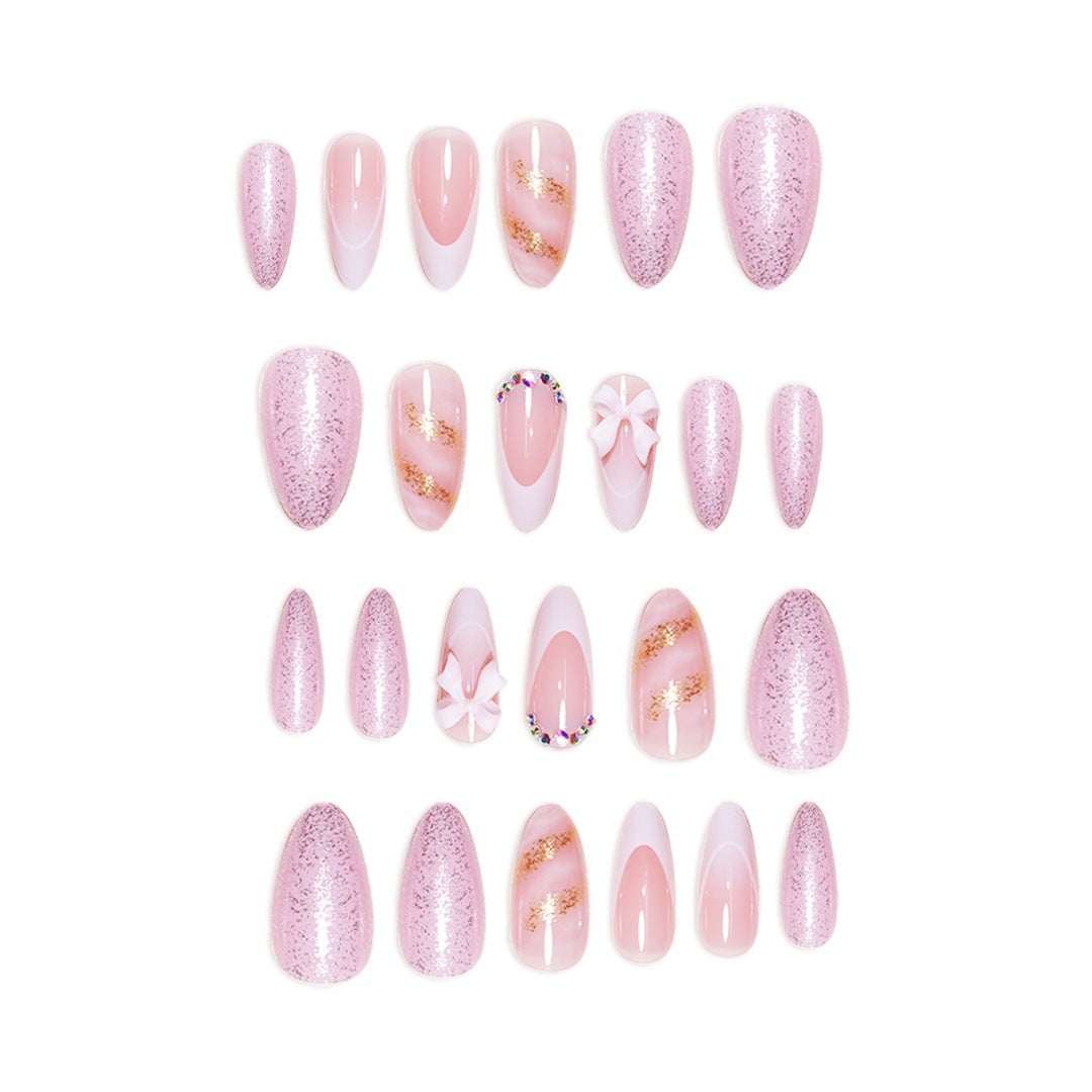 Elegante Floral Press-On Nagelkunst Erweiterungen Brehn