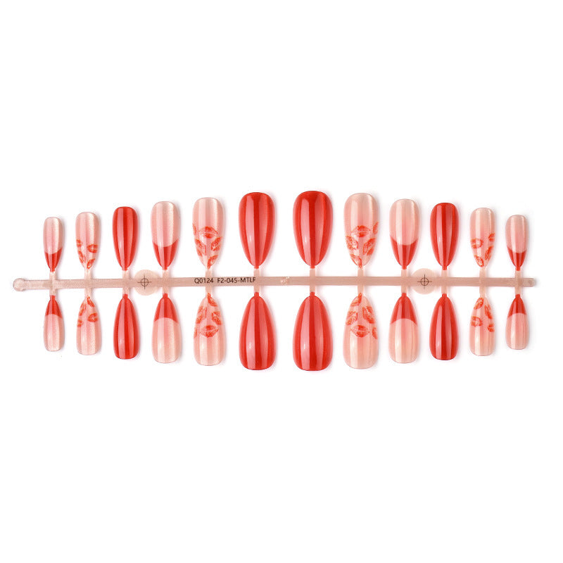 Künstlerisches Kiss-Druck-Press-On-Nagelset