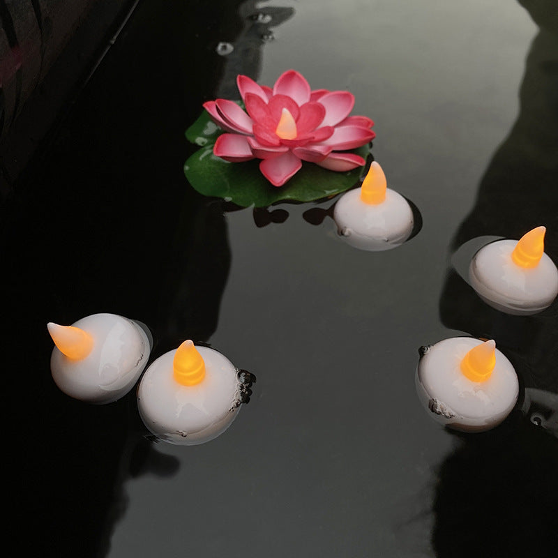 Schwebendes LED-Lotusblumen-Teelichset für Pool- und Teichdekoration