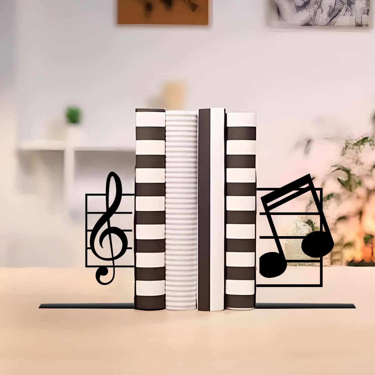 Musikalische Noten Buchstützen