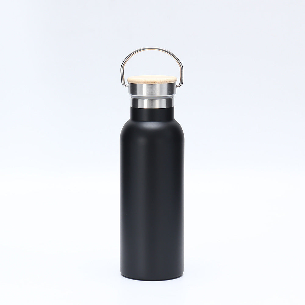 Damen isolierte Edelstahl-Trinkflasche mit Holzdeckel Brehn