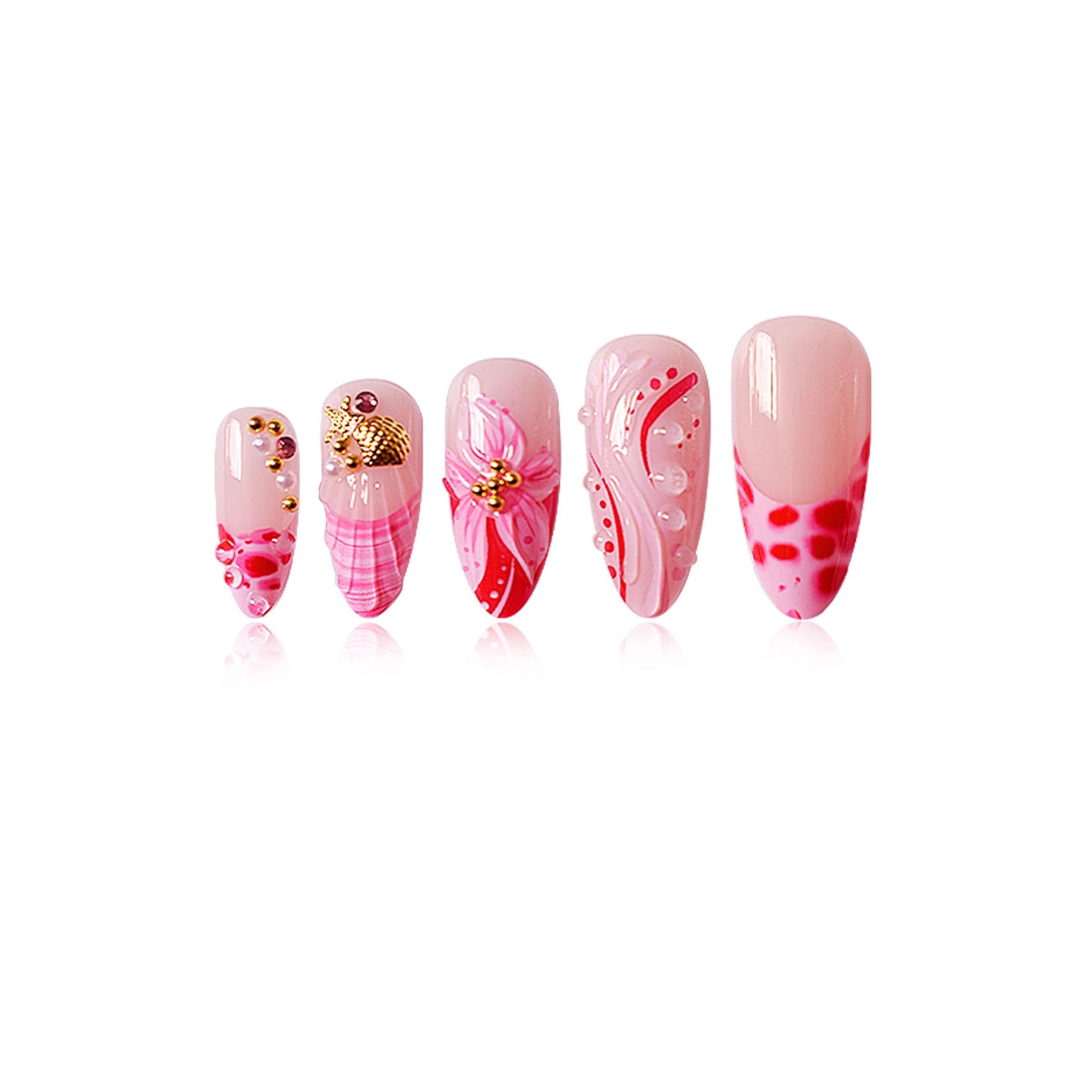 Florales Design Stiletto Press-On Nägel Brehn
