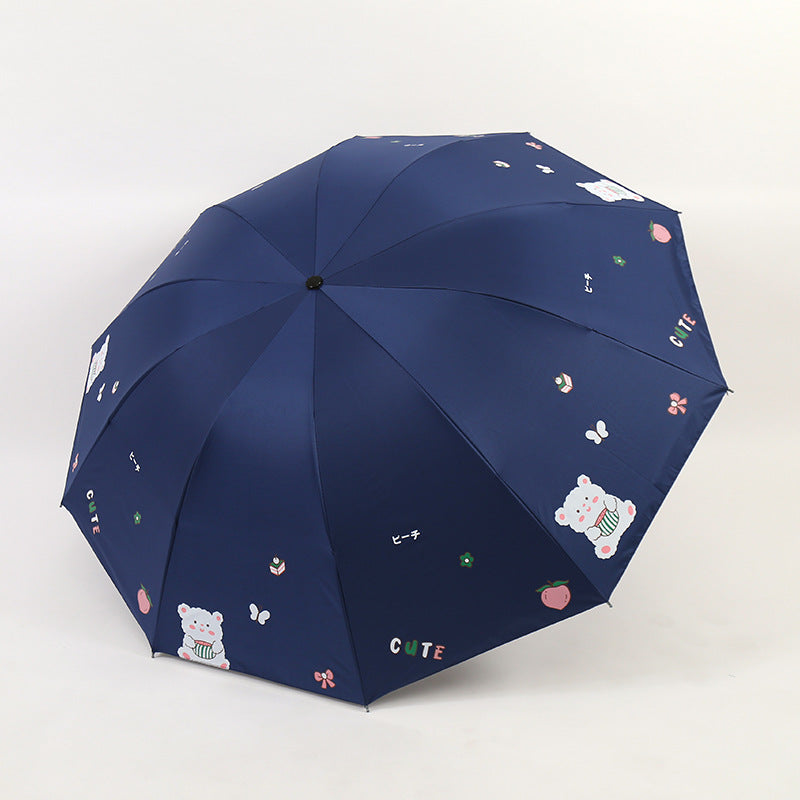 Damen Faltbarer Regenschirm mit verspieltem Bärendesign Brehn