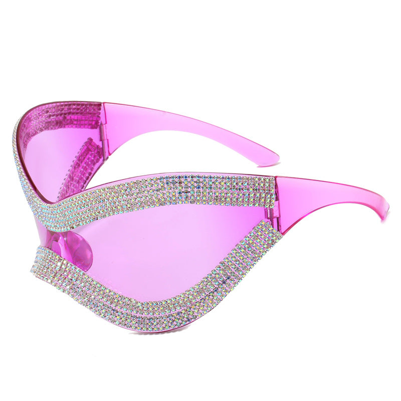 Damen glamouröse Sonnenbrille mit strassbesetztem Rahmen Brehn