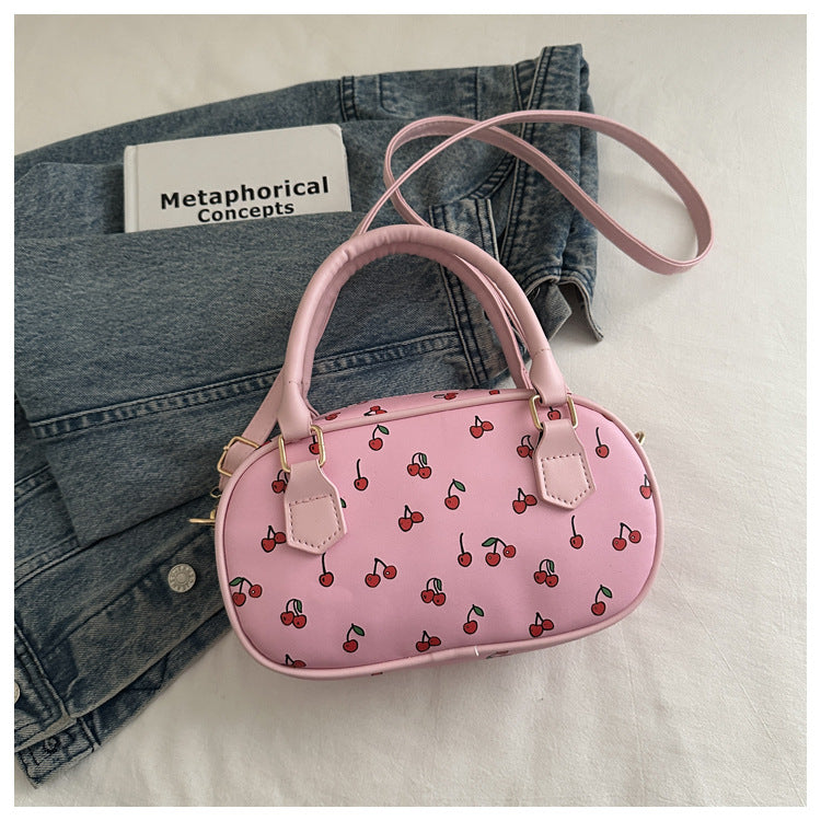 Verspielte Kirschmuster Mini-Handtasche Brehn