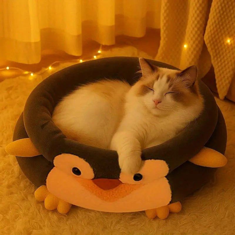 Pinguin-Themen-Plüsch-Hundebett
