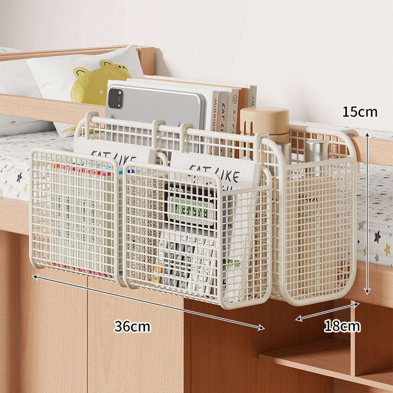 Über-Bett Drei-Compartment Metall-Mesh Hängende Nachttisch Organizer Caddy