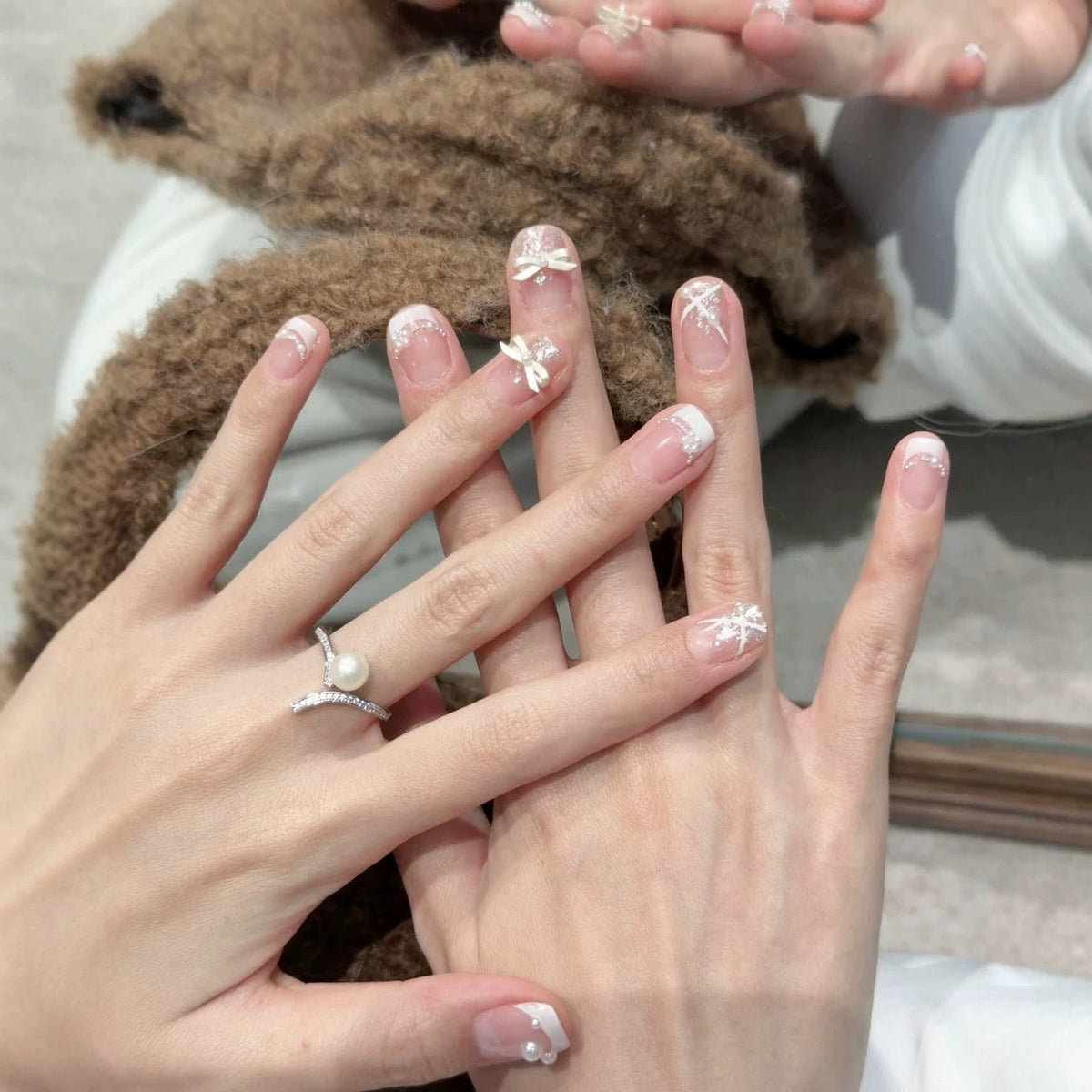 Elegante Floral Press-On Nagelverlängerungen