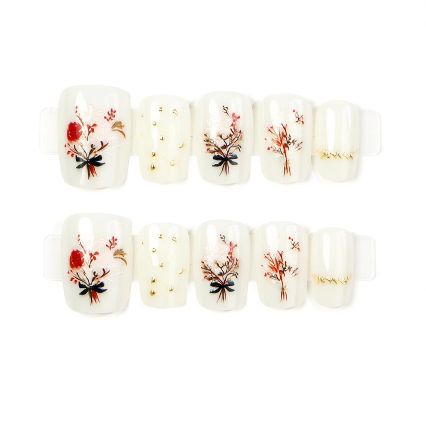 Floral Dekorative Press-On Nagelkunst Set Brehn