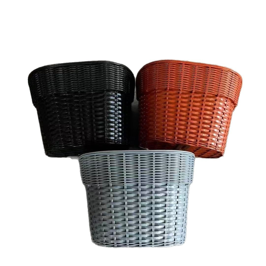 gewebter Rattan-Stil PVC Fahrrad-Frontkorb mit Schnellverschluss-Montage Brehn