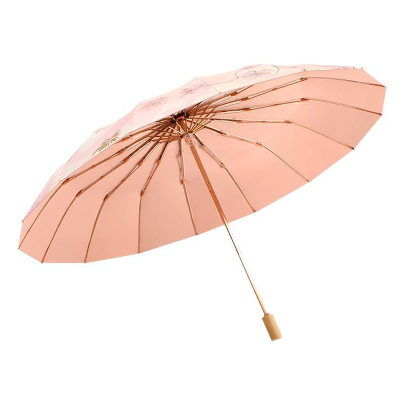 Damen Faltbarer Regenschirm mit floralen Motiven Brehn