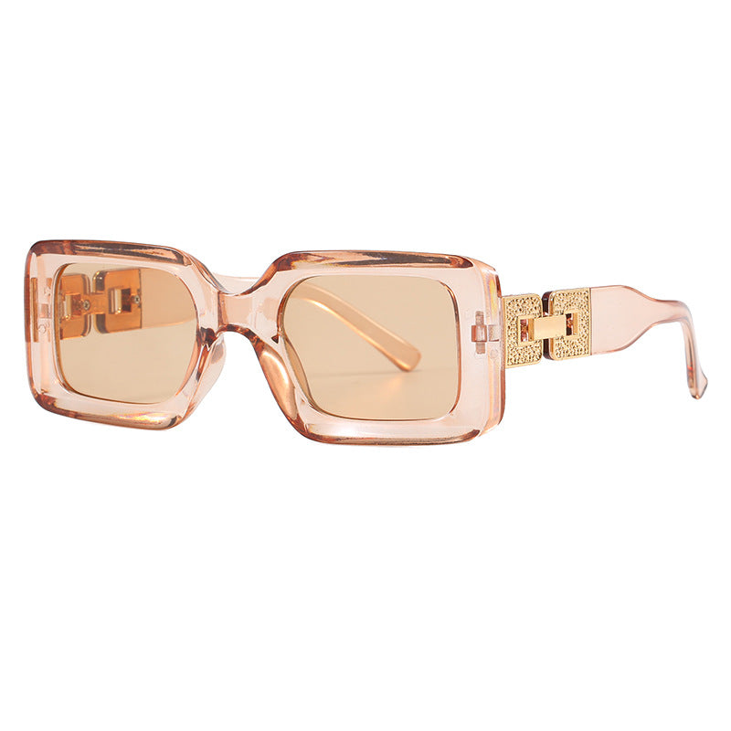Damen Polygone Sonnenbrille mit glamourösem Verzierungsrahmen Brehn