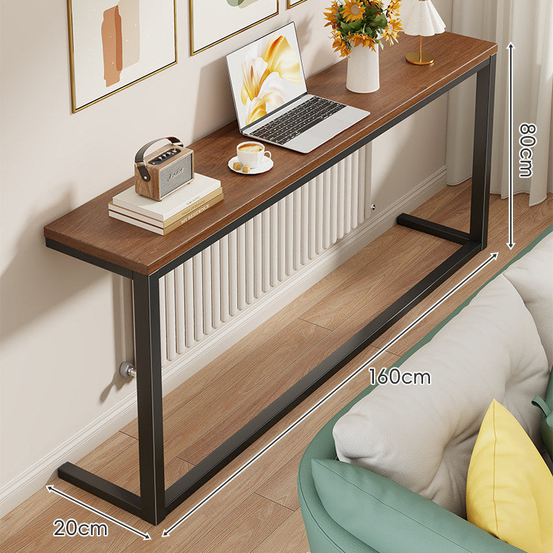Schlanke Metallkonsole mit Holzoberfläche für Sofa-Rücken und Flur