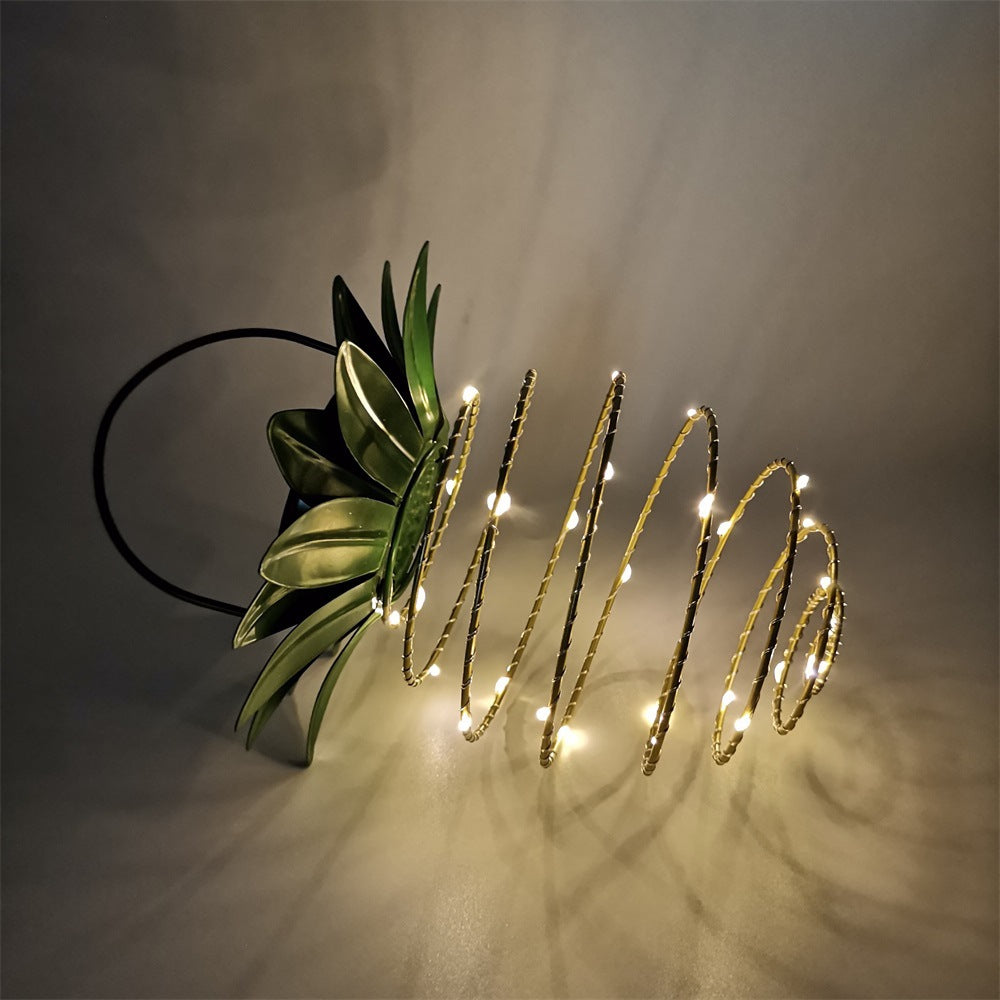 Spiral Pendant LED Hängeleuchte Pflanzgefäß Mit Faux Tropischem Blattaufsatz Brehn