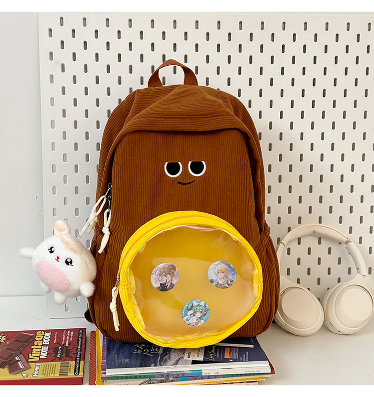 Rucksack mit Transparentem Sichtfenster und Tierischem Anhänger Brehn