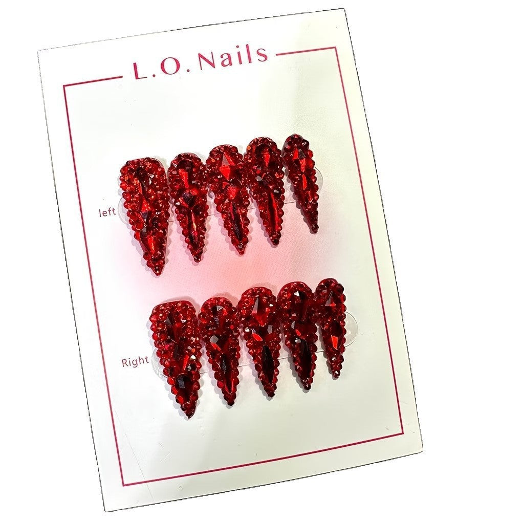 Rhinestone-beschichtete Stiletto-Nagelverlängerungen Brehn