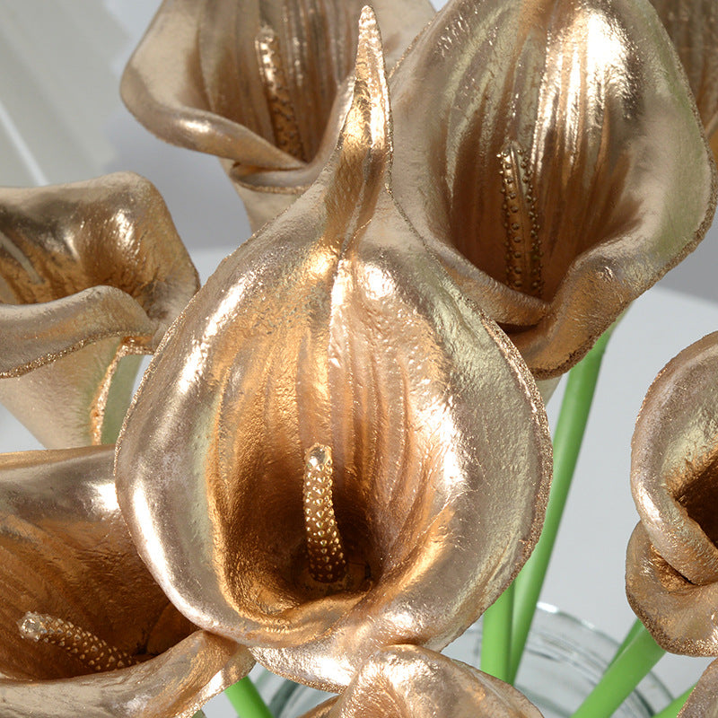 Dekorative Silber Calla-Lilie Skulptur