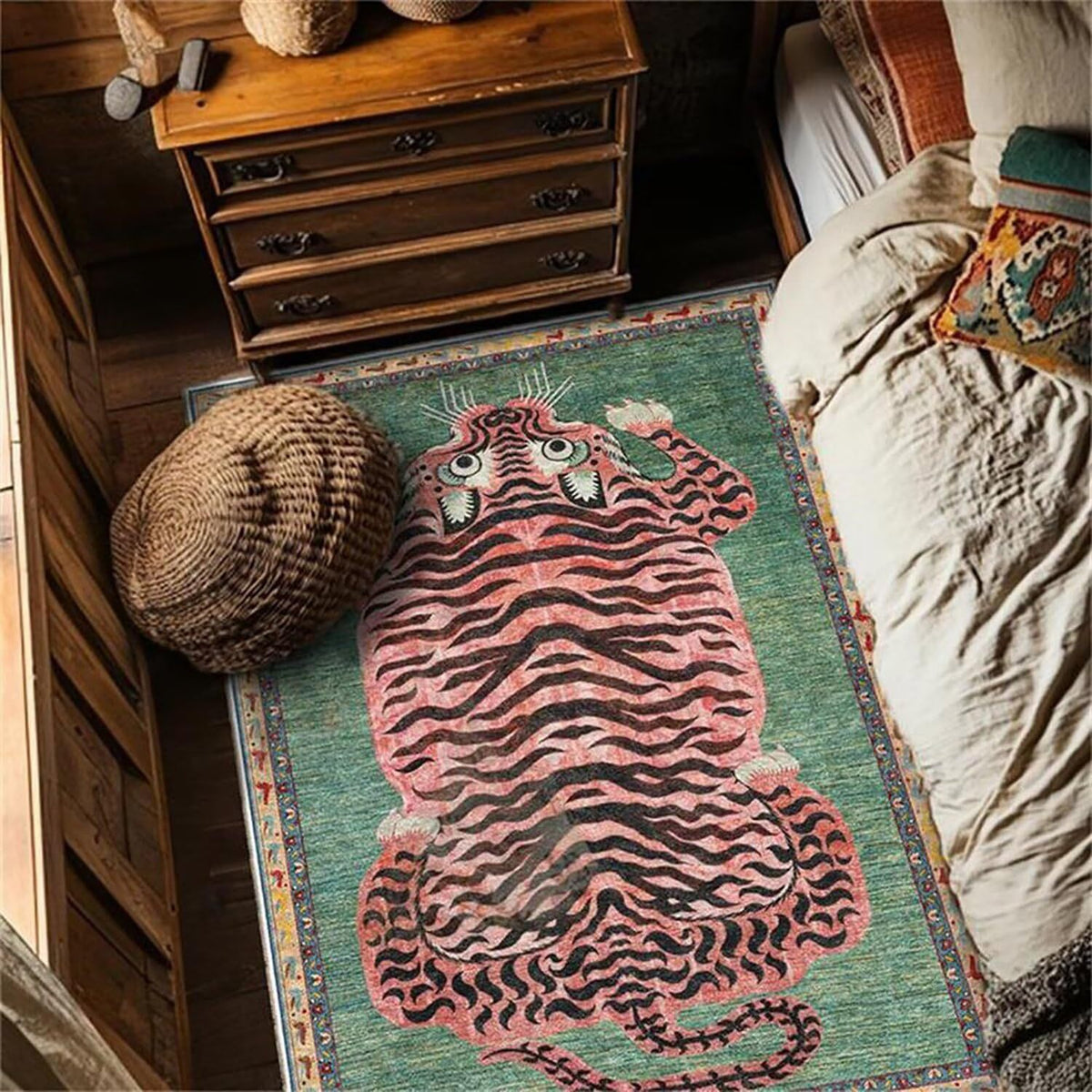 Künstlerischer Tigerprint Teppich Brehn