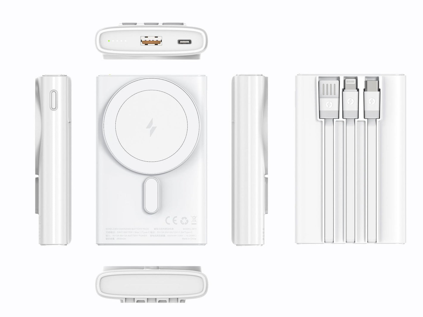 Tragbare Hochleistungs-Powerbank mit Integriertem Kabelmanagement Brehn