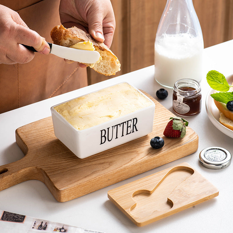 Bambusdeckel Butterbehälter