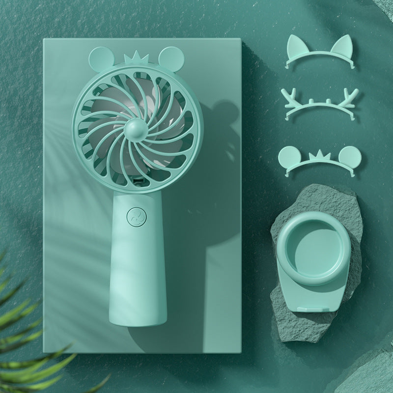 Damen Tragbarer Mini-Handventilator mit kreativen Ohren-Design Brehn