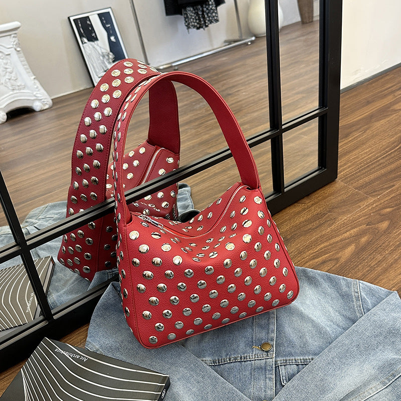 Nieten Kunstleder Handtasche