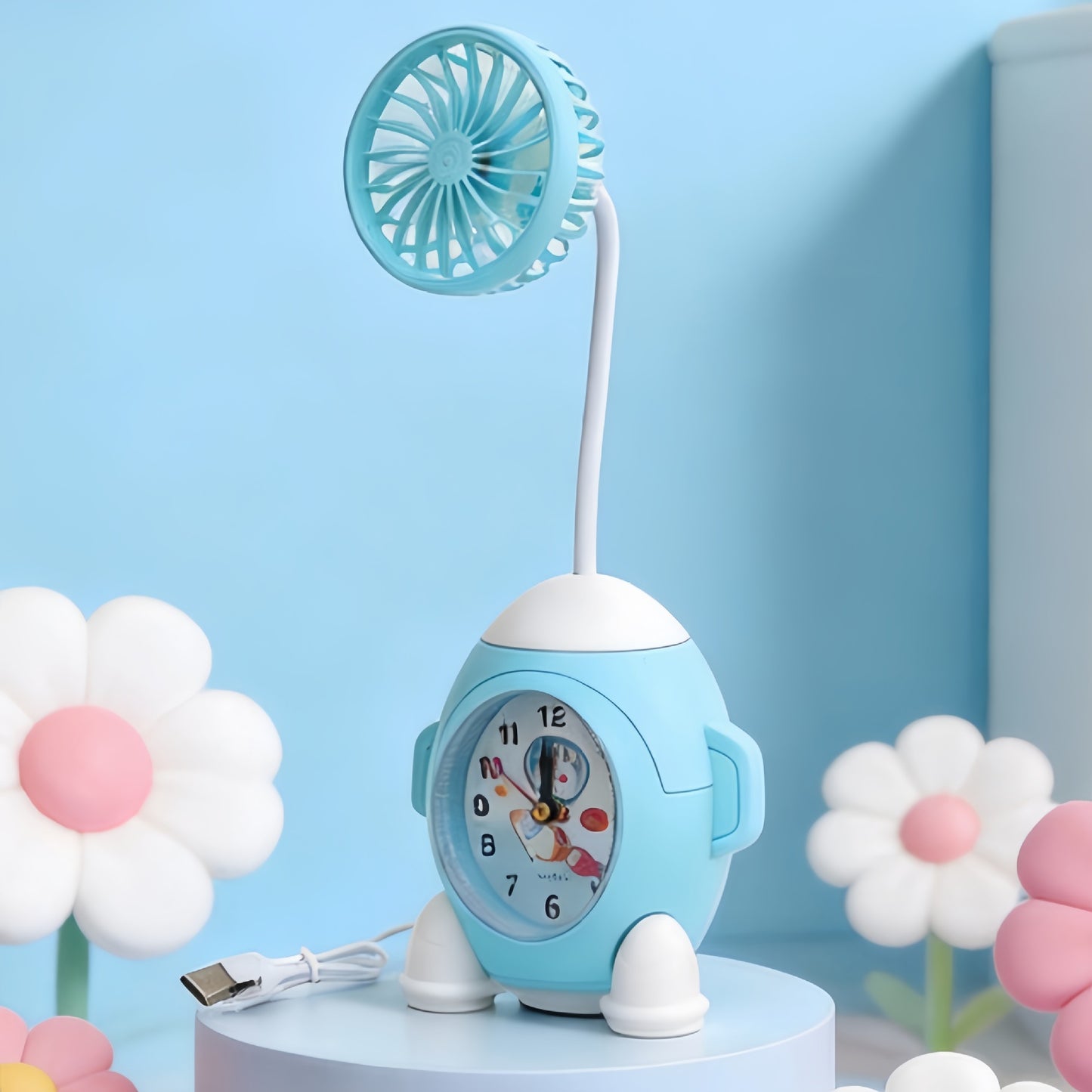 Damen Multifunktionale Tischuhr mit Ventilator Brehn