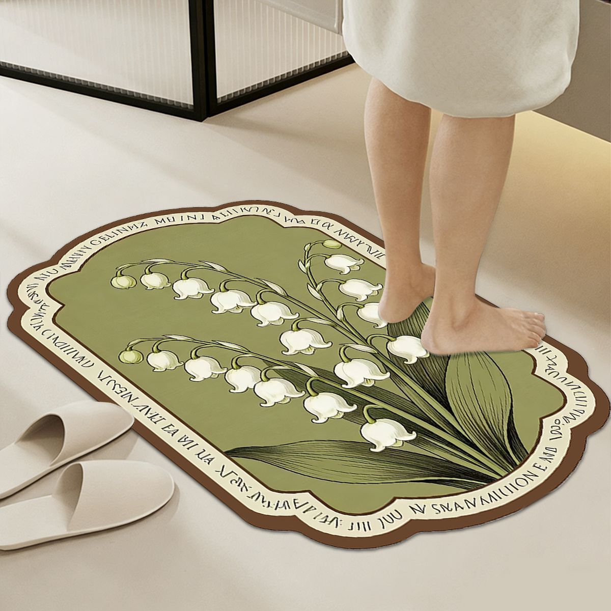 Weiche floral-musterte Komfort Badezimmermatte