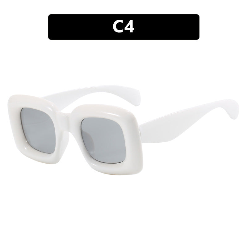 Damen stilvolle quadratische Sonnenbrille mit breitem Rahmen Brehn