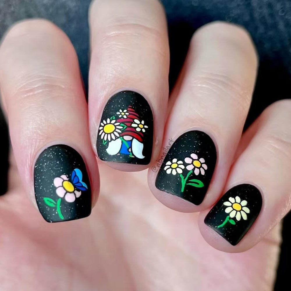 Künstlerische florale Press-On Nagelkunst Brehn