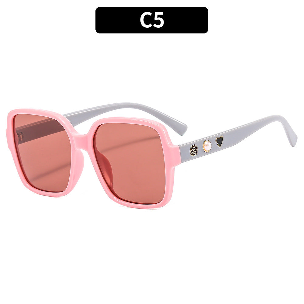 Oversized quadratische Sonnenbrille mit dekorativen Akzenten
