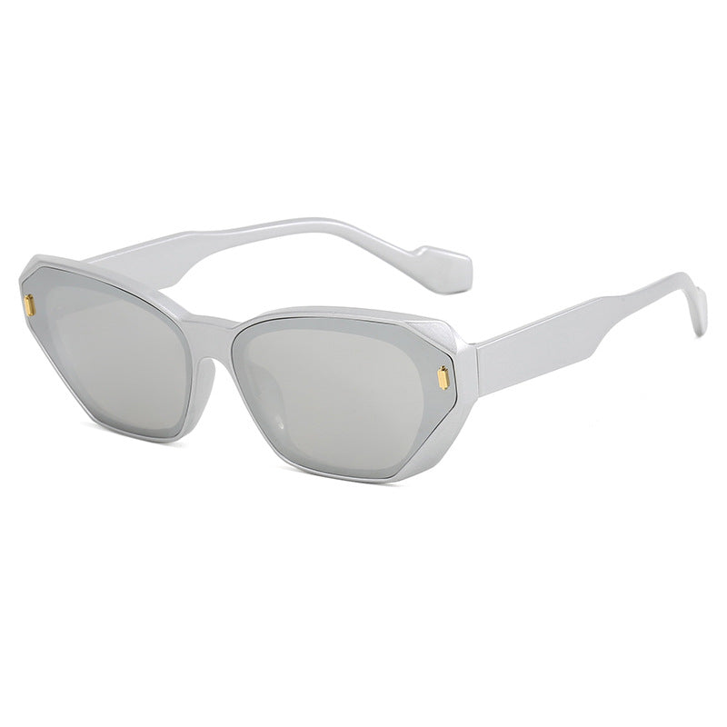 Damen geometrische Designer-Sonnenbrille mit markantem Rahmen Brehn