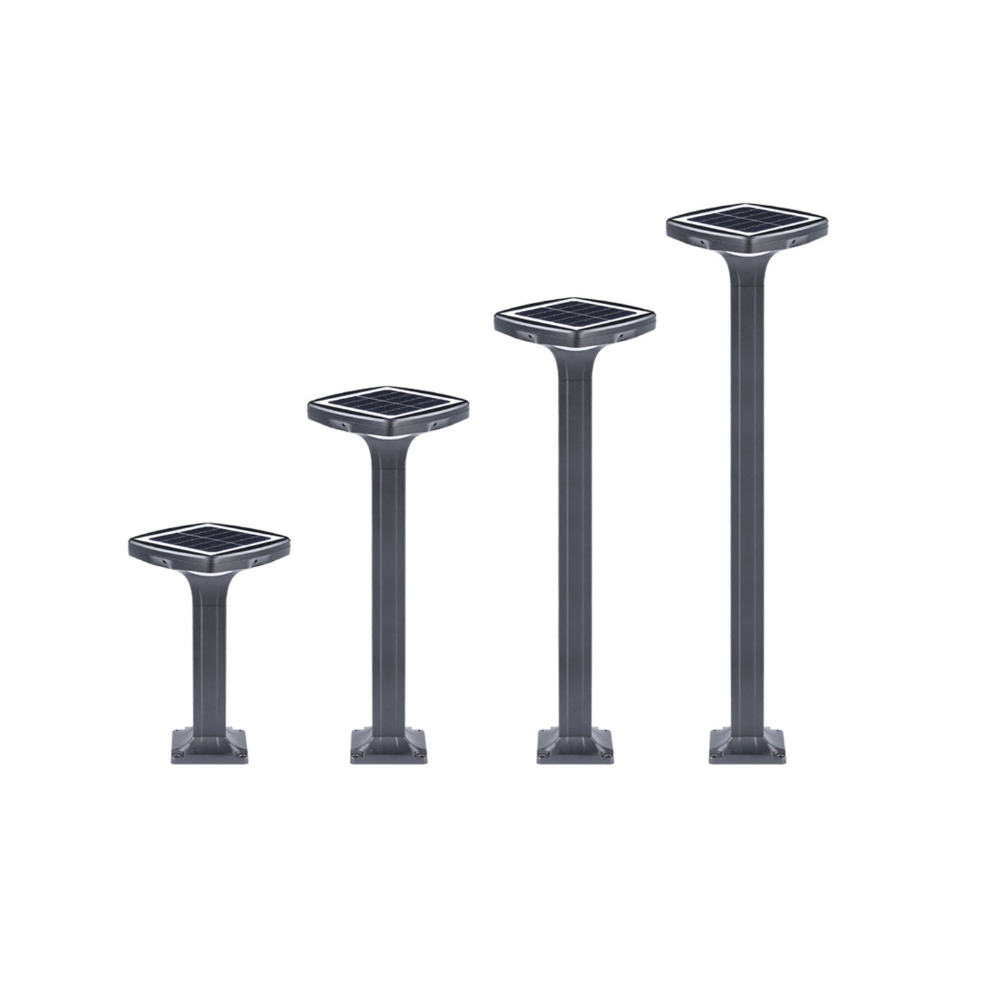 Solarbetriebene flache LED-Wege-Bollard-Leuchte mit doppelten Downlights und Ankerbasis Brehn
