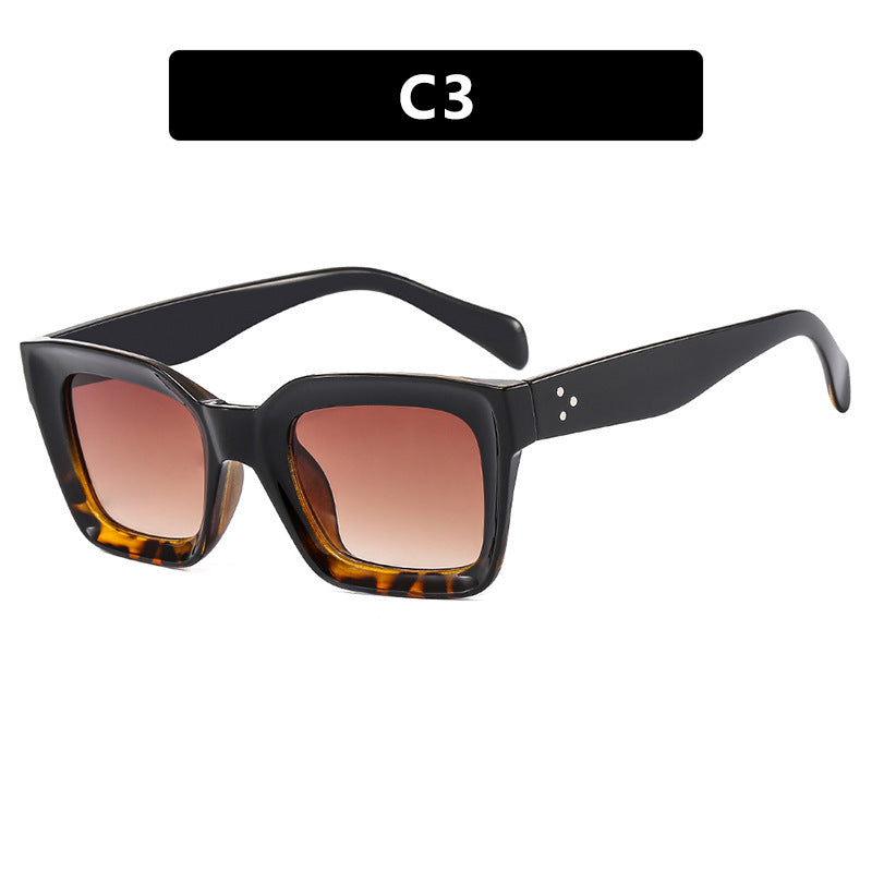 Damen modische quadratische Sonnenbrille mit schmalem Rand Brehn