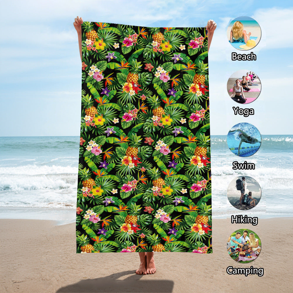 Strandtuch mit exotischem Ananas- und Palmenmuster Brehn