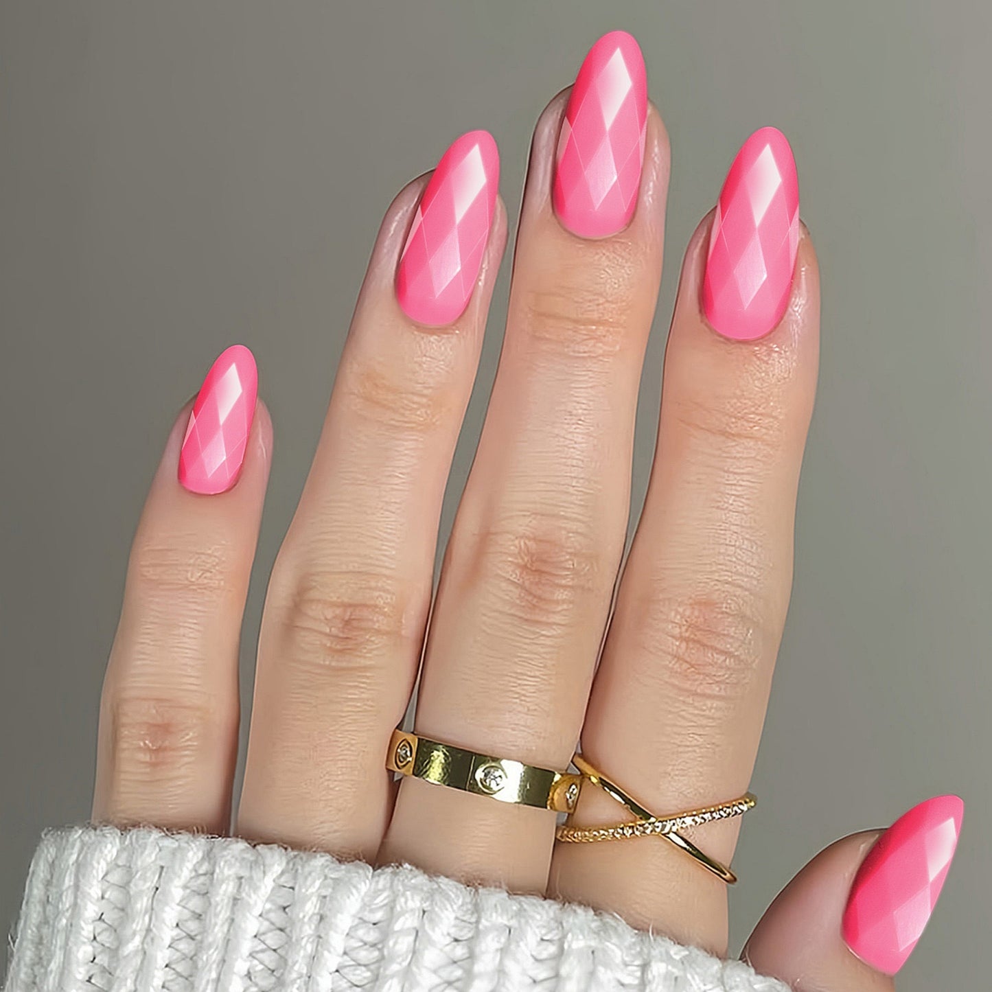 Diamantförmige Glänzende Nail Extensions Brehn
