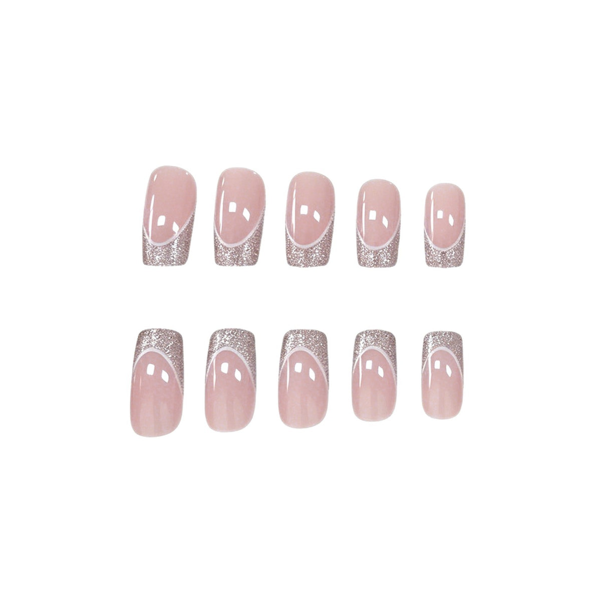 Glamouröses French Tip Glitter Nagelkunst Brehn