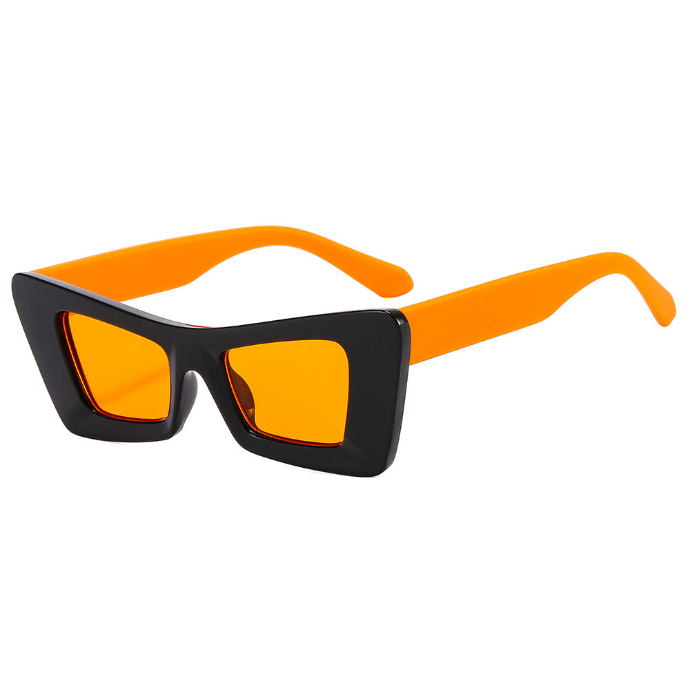 Damen auffällige Designer-Sonnenbrille mit modernem Prisma-Rahmen Brehn