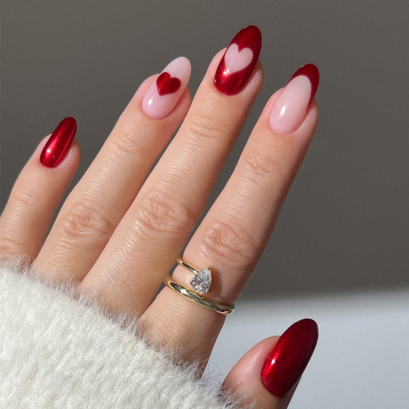 Elegantes Herz-Design Press-On Nagelset Brehn