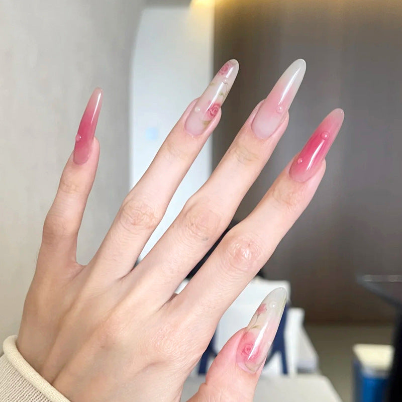 Elegante florale Press-On Nagelverlängerungen Brehn